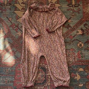 Misha And Puff Floral Kids One Piece - Red and Cream